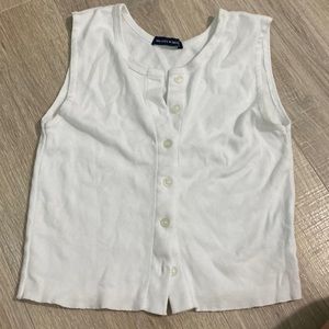 Brandy Melville white button up cropped tank